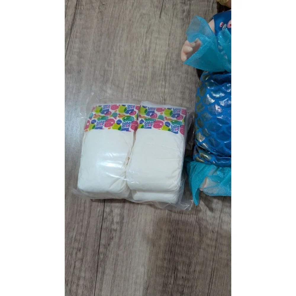 Baby Alive Shimmer n Splash Mermaid Doll Blonde Hair Blue Eyes with Diapers 12in